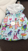 Y5 Animal & Birds Voices Sleeveless Hooded Soft Blue Puffer Jacket 7663