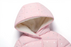 ZJH Silver Stars Sherpa Hooded Pink Puffer Jacket 7654