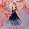VKT Sequence Star Two Tone Navy Blue Bow Frock 8720