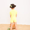 The Sweet Cat Floral Yellow Jump Swimsuit With Cap 9736