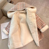 CN Tea Pink With Cream Inside Furr Front Style Warm Coat 10537