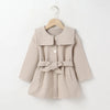 CN Collar Style Dark Beige Warm Dress Coat With Belt 10548