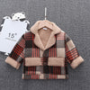 F.Happiness Square Pocket Red & Beige  Warm Woolen Coat 10533