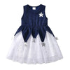 VKT Aplic Stars White And Navy Blue Moon And Star Frock 8718