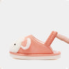 CM Aplic Bunny Face Elastic Grip Peach Warm Slippers 8153
