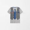 PEP Tie & Waist Coat Printed Grey T-shirt 9757