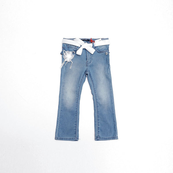 OM Light Blue Front Flower Pocket Denim 1205
