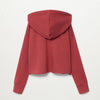 MNG Rough Bottom Lose  Maroon Short Zipper Hoodie 9910