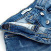 OM Front Style Sequin Hearts Denim Blue Girls Short 10789