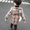 RXKZ 6 Buttons Fur Pockets Check Brown Inside Fur Warm Coat 10529