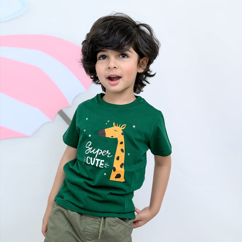 B.X Super Cute Printed Green Tshirt 5095