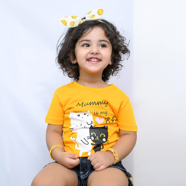 B.X Mummy Is My BFF Mango Yellow Tshirt 4837