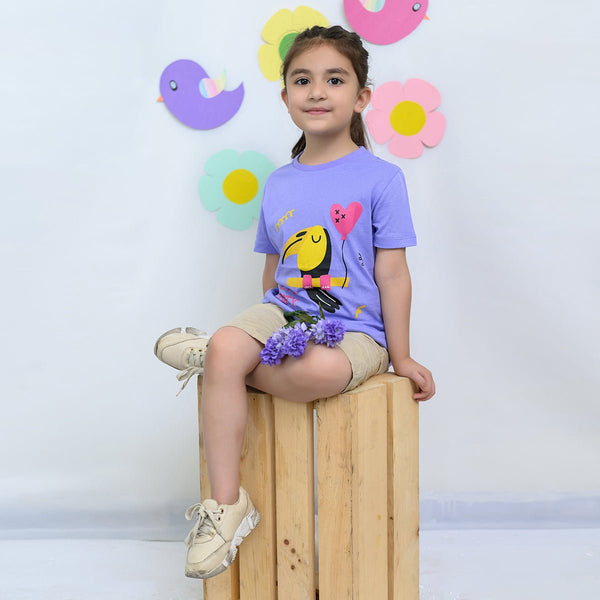 B.X Lets Party Purple Tshirt 5046