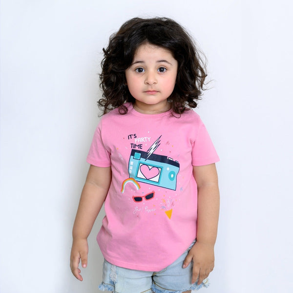 B.X Party Time Camera Pink Tshirt 4933