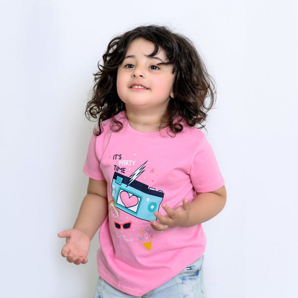 B.X Party Time Camera Pink Tshirt 4933