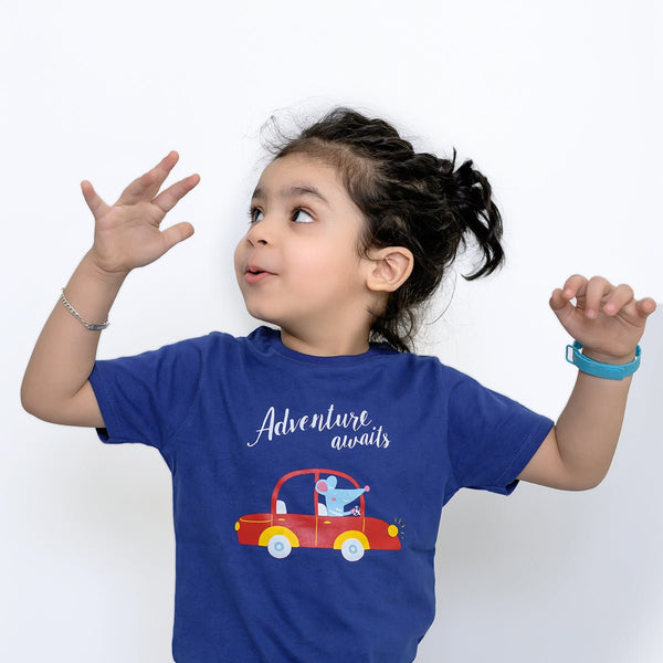 B.X Adventure Awaits Navy Blue Tshirt 4825