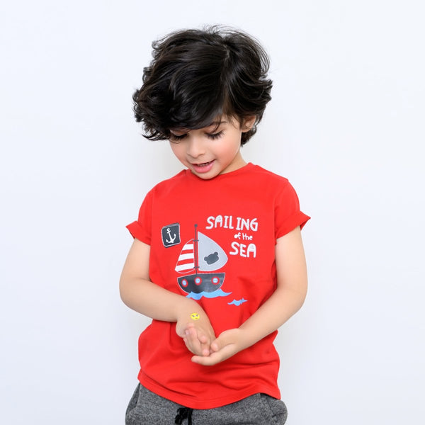 B.X Sailing Of The Sea Red Tshirt 4676