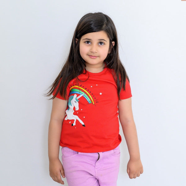 B.X Be Your Self Unicorn Red Tshirt 4937