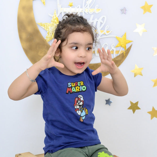 B.X Super Mario Navy Blue Tshirt 4939
