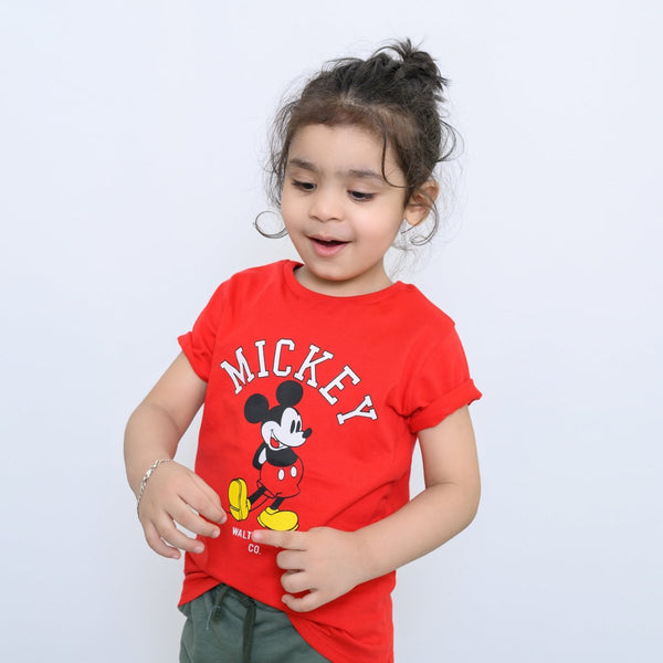 B.X Mickey Print Red Tshirt 4827