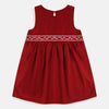 LULU Chest Embroidered Burgundy Frock 7359