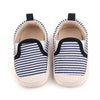 CN Dark Blue & White Stripes  Soft Bottom Booties  10325
