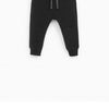 ZR black plush jogger trouser with knee patch