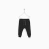 ZR black plush jogger trouser with knee patch