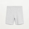 MNG Front Pockets Plain Texture Grey Terry Shorts 8835