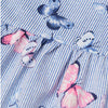 HM Butterflies Print Blue Stripe Sleeveless Frock 7115