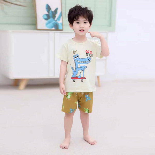 YK Go Go Gator Guava Yellow 2 Piece Shorts Set 4543