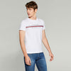 Tommy Chest Stripe White Tshirt 6219