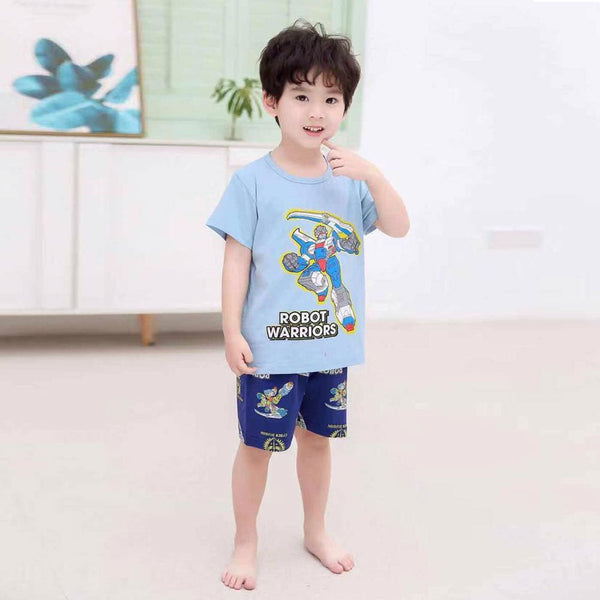 YK Robot Warriors Blue 2 Piece Shorts Set 4544