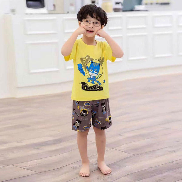 YK PJ Mask Cat Boy Yellow 2 Piece Shorts Set 4552