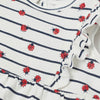 HM Lady bug Print Striped White Frill Sleeveless Frock 3887