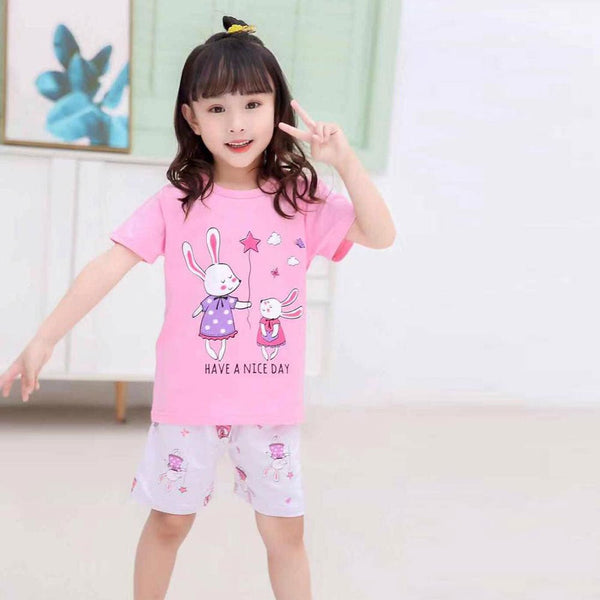 YK Nice Day Rabbit Lavender 2 Piece Shorts Set 4507