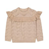 MC Front Frill Shimmering Cream Sweater 7853