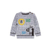 FF Lion And Aplic Textured Grey Sweater 7777