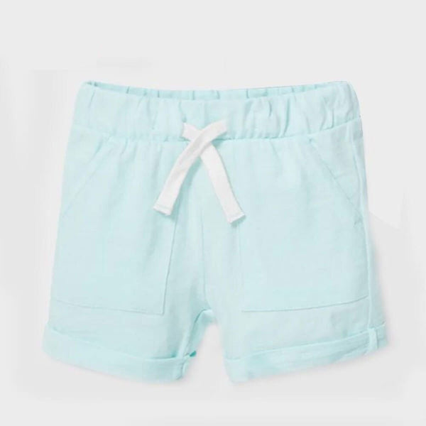 CA Front Pockets Arctic Blue Blend Cotton Shorts 8817