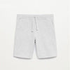 MNG Front Pockets Plain Texture Grey Terry Shorts 8835