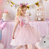 VKT Embroidered Crown Unicorn Shine Bottom Light Pink Frock 6045