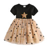 VKT Sequence Star With All Over Stars Bottom Black Frock 6019