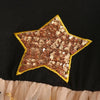 VKT Sequence Star With All Over Stars Bottom Black Frock 6019