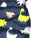 JM Dino Print Dark Blue Warm Inner Sleeveless Puffer Jacket 9954
