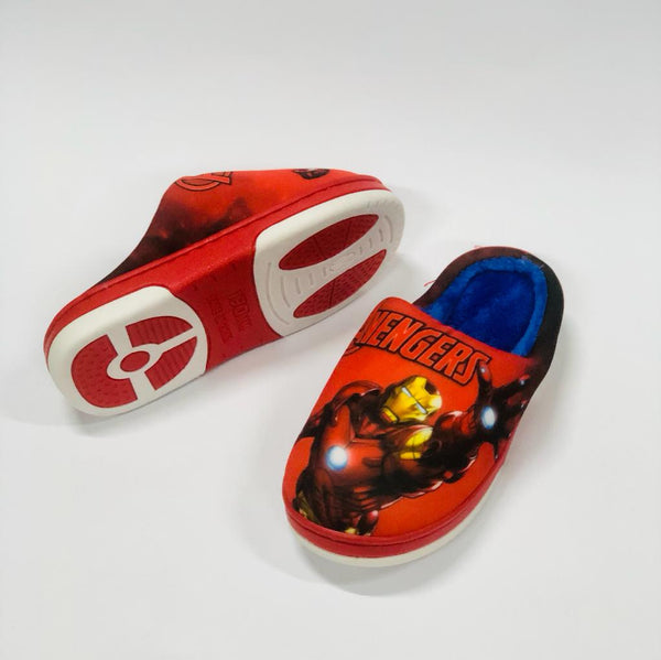MV Avengers Iron Man Print Warm Red Winter Slippers 8313