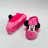 Pink Front Aplic Bow Warm Pink Winter Slippers 8312