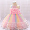 NT Flower Chest Frill Multi Color Pink Frock 9904