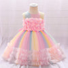 NT Flower Chest Frill Multi Color Pink Frock 9904