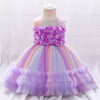NT Flower Chest Frill Multi Color Purple Frock 9905