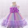 NT Flower Chest Frill Multi Color Purple Frock 9905